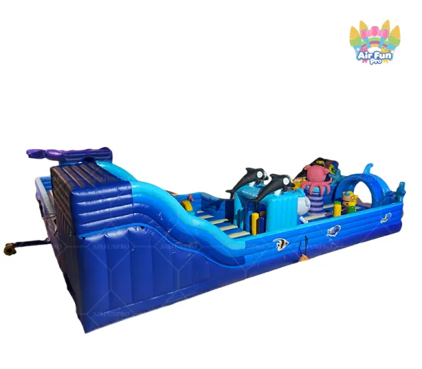 Commercial Marine Animal Inflatable Bounce House with Slide Inflatable Jumping Castle for Kids Outdoor Party Rental Business