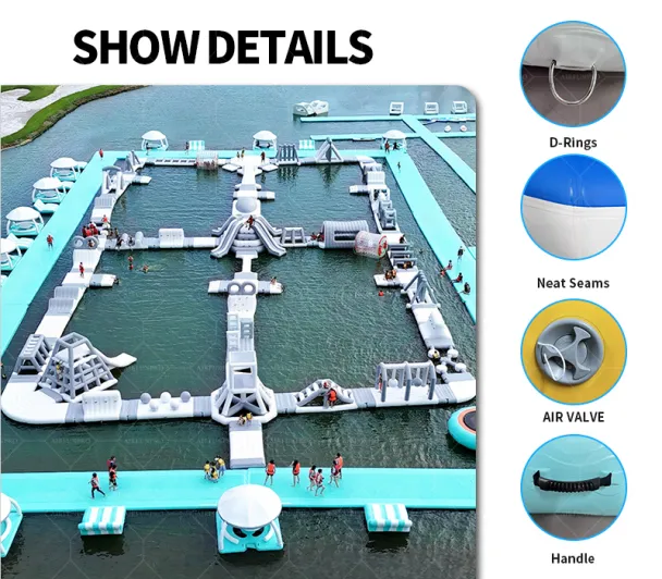 Inflatable Water Amusement Park Floating Aqua Obstacle Course for Lake and Sea