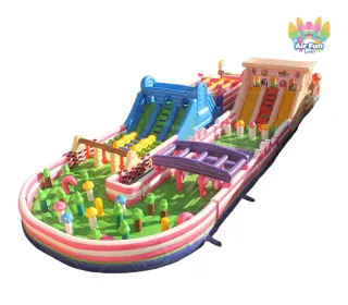 Giant Colorful Inflatable Obstacle Playground Commercial Inflatable Bounce Castle For Children