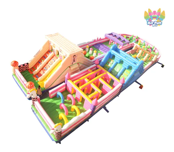 Giant Colorful Inflatable Obstacle Playground Commercial Inflatable Bounce Castle For Children