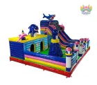 Factory Direct Giant Shark Inflatable Obstacle Play Center Inflatable Bounce House Combo for Outdoor Events & Rental Business