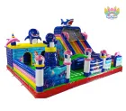 Factory Direct Giant Shark Inflatable Obstacle Play Center Inflatable Bounce House Combo for Outdoor Events & Rental Business