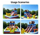 Cute Monkey Inflatable Play Zone: Adventure & Slides for Little Explorers