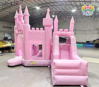 Pink Princess Castle Inflatable Bounce House With Slide | Commercial Kids Jumping Castle | AirFunPro