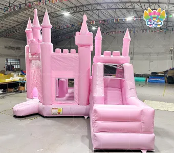 Pink Princess Castle Inflatable Bounce House With Slide | Commercial Kids Jumping Castle | AirFunPro