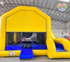Yellow Blue Inflatable Bounce House With Slide | Commercial Combo Jumping Castle | AirFunPro