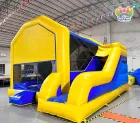 Yellow Blue Inflatable Bounce House With Slide | Commercial Combo Jumping Castle | AirFunPro