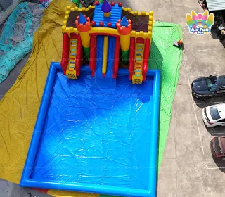 Inflatable Castle Slide Water Slide With Pool Bounce House for Swimming Pool For Kids