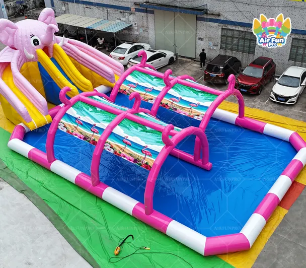 Commercial Inflatable Elephant Slide Outdoor PVC Party Bounce House Combo Inflatable Slides or Kids Party Event Sale With Air Blower f