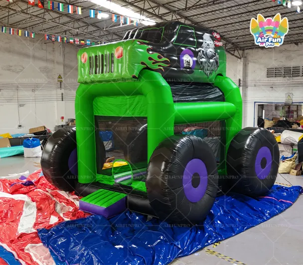 Commercial Grade Stitched PVC Monster Truck Inflatable Bouncer Hot Seller for Outdoor Events & Birthday Parties