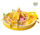 Yellow Duck Theme Giant Inflatable Playground Commercial PVC Inflatable Obstacle Play Center Outdoor Kids Inflatable Amusement Park For Rental