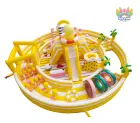 Yellow Duck Theme Giant Inflatable Playground Commercial PVC Inflatable Obstacle Play Center Outdoor Kids Inflatable Amusement Park For Rental