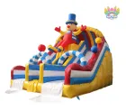 Clown Theme Inflatable Water Slide Combo with Dual Lanes Kids' Air Bouncy Castle