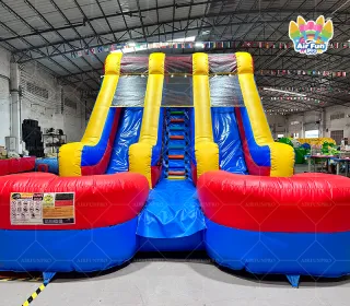 Commercial Kids Adults Inflatable Water Slide Bounce House Giant Double lane Water slides Wet Dry Inflatable Bouncer Slides with Pool