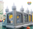 Medieval Knight Themed Inflatable Castle Bounce Combo with Dual Slides | Commercial Jumping Castle for Party Rental