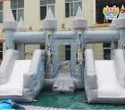 Medieval Knight Themed Inflatable Castle Bounce Combo with Dual Slides | Commercial Jumping Castle for Party Rental