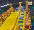 Jungle Safari Animal Inflatable Obstacle Course with Slide