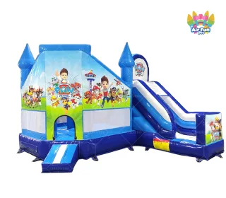 PAW Patrol Licensed Cartoon Inflatable Bounce Castle with Slide | Commercial Kids Jumping Combo for Party Rental