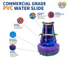 Purple Tropical Jungle Palm Tree Inflatable Dry Slide | Commercial Tall Double Lane Inflatable Slide
