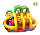 8.5m×6m Customized Inflatable Obstacle Course Commercial Inflatable Kids Bouncy Obstacle with Pool Rental Outdoor Equipment
