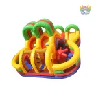8.5m×6m Customized Inflatable Obstacle Course Commercial Inflatable Kids Bouncy Obstacle with Pool Rental Outdoor Equipment