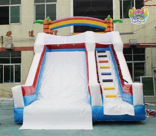 Coconut Water Slide 6*6*4m Inflatable Rainbow Water Slide Indoor Outdoor Using for Children