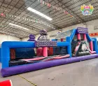 Disco Space Themed Inflatable Obstacle Course Interactive Party Obstacle Run