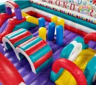 Commercial PVC Wonder Land Theme Inflatable Castle Combo with Slide Obstacle Courses for Kids Outdoor Bounce House