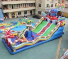 Outdoor Customizable Size Epic Mecha Dinosaur Themed Inflatable Giant Slide Castle Eco-Friendly for Children Adults Party