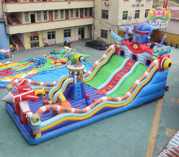Outdoor Customizable Size Epic Mecha Dinosaur Themed Inflatable Giant Slide Castle Eco-Friendly for Children Adults Party