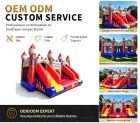 Medieval Castle Inflatable Bounce House With Double Slides | Commercial Rental Grade