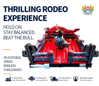 Commercial Mechanical Rodeo Bull Ride Machine With Inflatable Safety Arena Mat For Event Rental