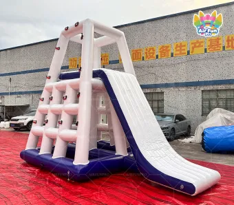 Inflatable Water Tower Climb Slide | Commercial Floating Water Jungle Gym For Lake Sea Water Park