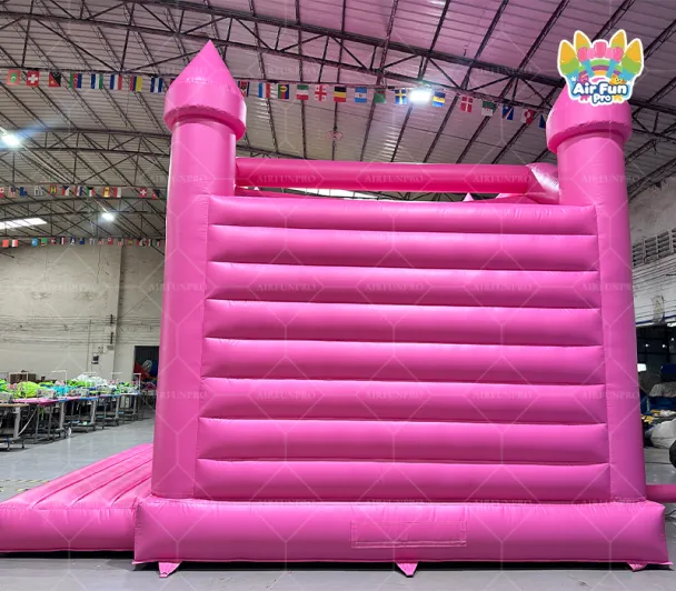 Elegant Solid Pink Inflatable Bounce House | Wedding & Party Bouncy Castle