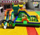 Safari Zoo Themed Inflatable Fun City | Multi‑Slide Commercial Bounce Playground