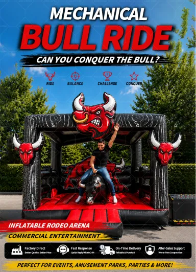 AIRFUNPRO Factory Price Inflatable Rodeo Bull Riding Sport Game Inflatable Mechanical Bull for Commercial Use