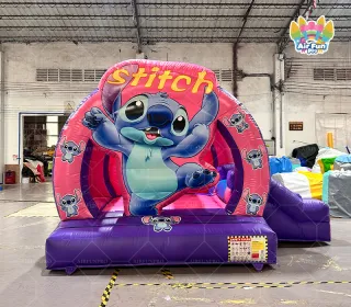 Stitch Themed Inflatable Bounce Combo | Cartoon Bounce House With Slide