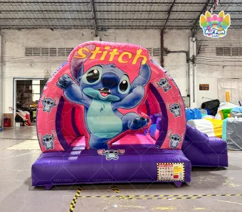 Stitch Themed Inflatable Bounce Combo | Cartoon Bounce House With Slide