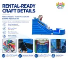 Shark Themed Dual Lane Inflatable Water Slide With Splash Pool | Commercial Grade For Rental Business