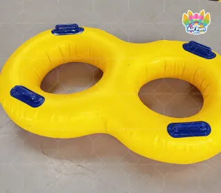 8-Shaped Double Inflatable Swim Ring | Two-Person Pool Float With Handles For Water Fun