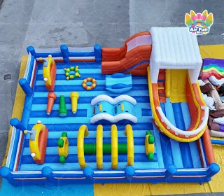Wholesale Price AIRFUNPRO PVC Material Inflatable Dry Slides Commercial Obstacle Cources Giant Bouncer for Kids Adults