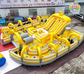 Large‑Scale Yellow Duck Inflatable Challenge Fun City｜Multi‑Obstacle Integrated Play Arena