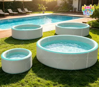 Factory OEM 4-Layer Round Drop Stitch Inflatable Inflatable Family Pool Yard Garden Indoor Puncture Resistant Portable CE EN ISO
