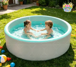 OEM Round Drop Stitch Inflatable Swimming Pool Yard Garden Indoor Outdoor 5 Sizes CE EN ISO Custom Color Logo CE EN ISO