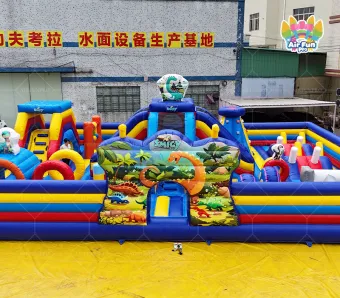 Commercial Multi‑Station Inflatable Challenge Fun Arena｜Full‑Perimeter Enclosed Obstacle Play Park