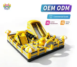 Duck-Themed Inflatable Playground | Commercial All-in-One Inflatable Playground with Slides and Obstacle Courses