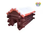 Christmas Log Cabin Inflatable House | Winter Holiday Themed Inflatable Cabin For Event & Christmas Decor
