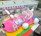 Bunny Car Themed Inflatable Playground | Commercial Transparent Inflatable Fun Park With Slide & Obstacle Course