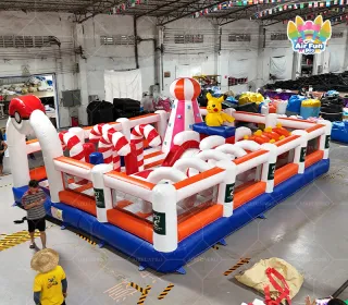 Pokémon‑Inspired Candy‑Land Inflatable Fun City｜Commercial Enclosed Multi‑Obstacle Playground