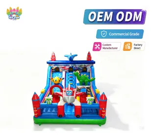 Space Aircraft Robot Inflatable Fun City｜Multi‑Play Commercial Bounce Slide Combo